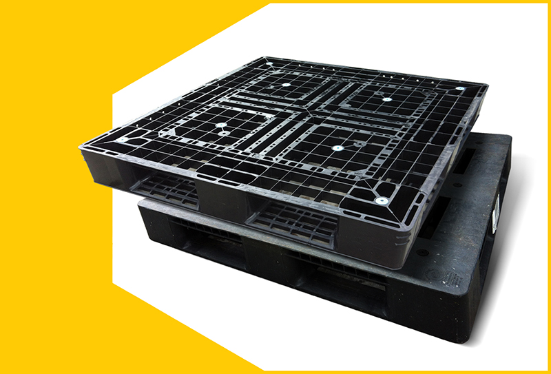 Plastic pallet isolated on white background.