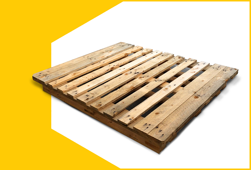 Wooden pallet isolated on white background.
